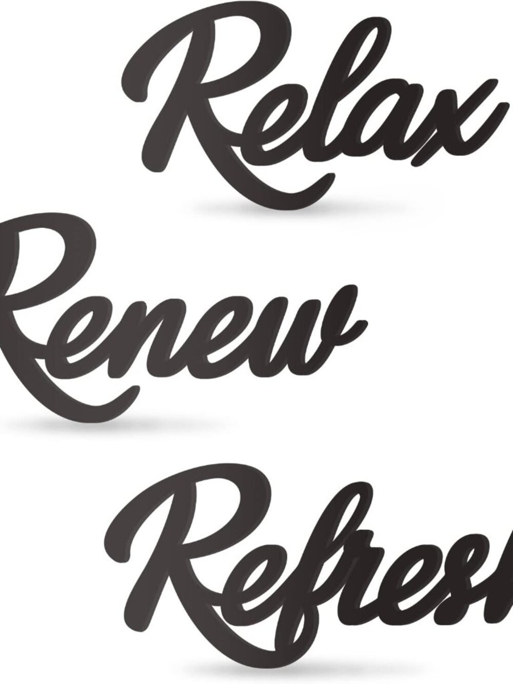 3 Pieces Bathroom Decor Black Bathroom Wall Art Relax Renew Refresh